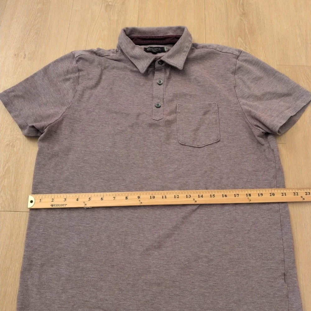 Banana Republic Performance Pique Polo Mens Large Mauve Short Sleeve Shirt Golf